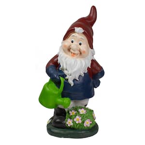 20 in. Gardener Gnome With Watering Can Outdoor Garden Statue