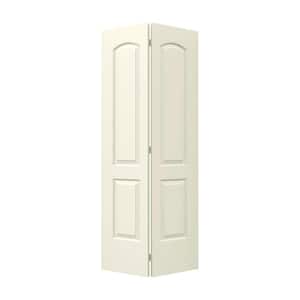 36 in. x 80 in. Caiman 2 Panel Vanilla Paint Hollow Core Molded Composite Closet Bi-Fold Door