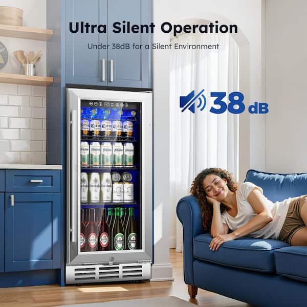 SIMZLIFE 15 in. Single Zone 130-Cans Freestanding/Undercounter