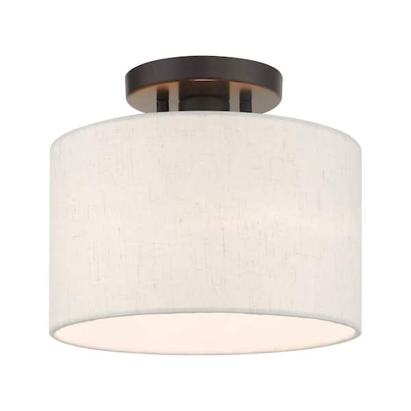 Livex Lighting Meadow 1 Light English Bronze Semi Flush Mount