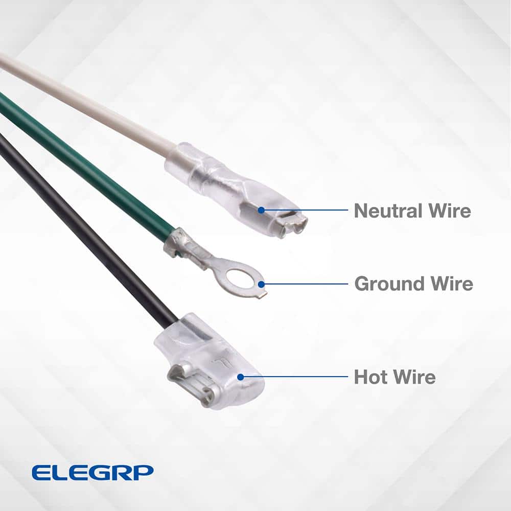 7.5ft White PVC Air Conditioner Power Cord with LCDI Plug