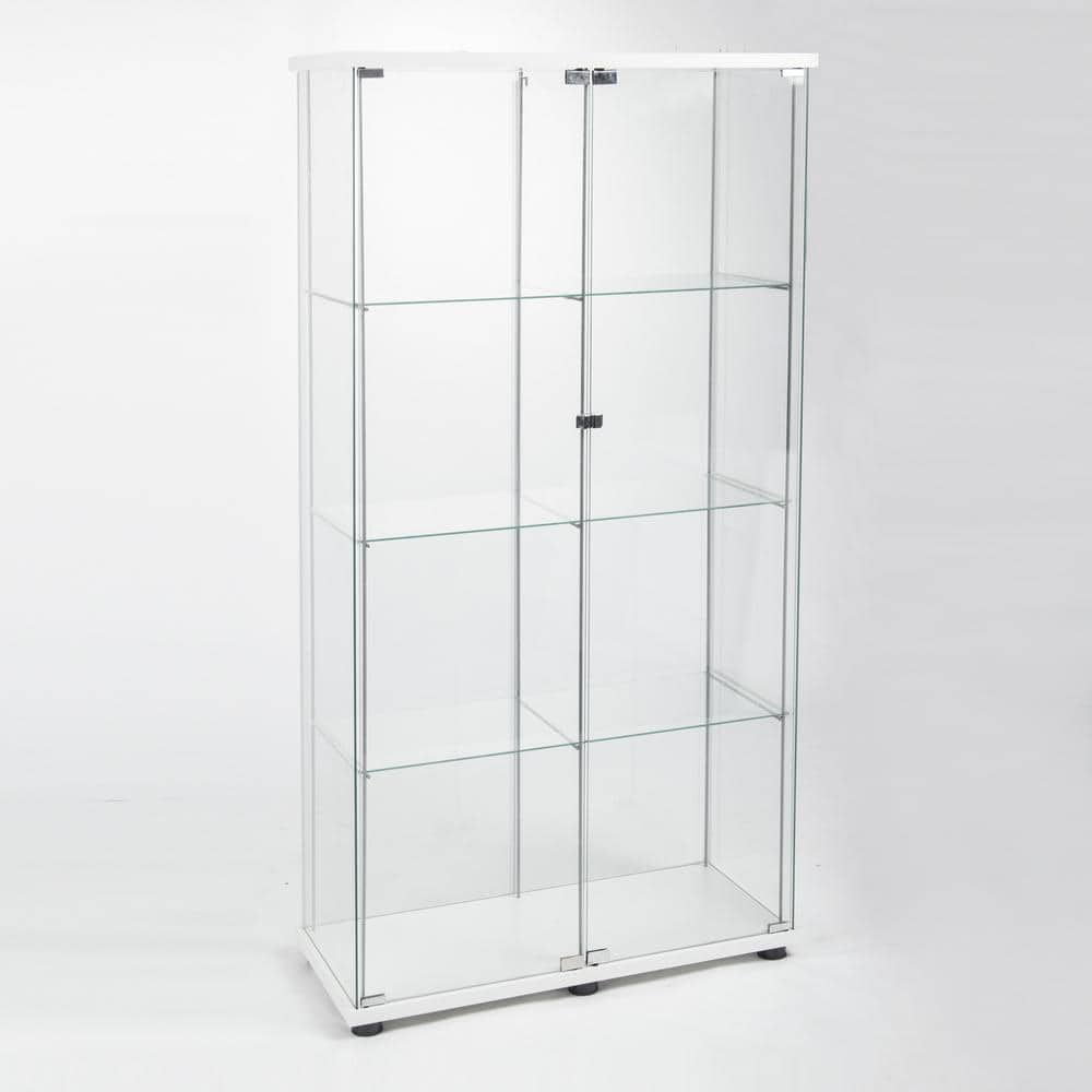 Have a question about Tidoin White 14.5 in. x 30 in. W x 64 in. H Glass Freestanding Accent-Storage Cabinet 2-Doors and 8-Shelves? - Pg 1 - The Home