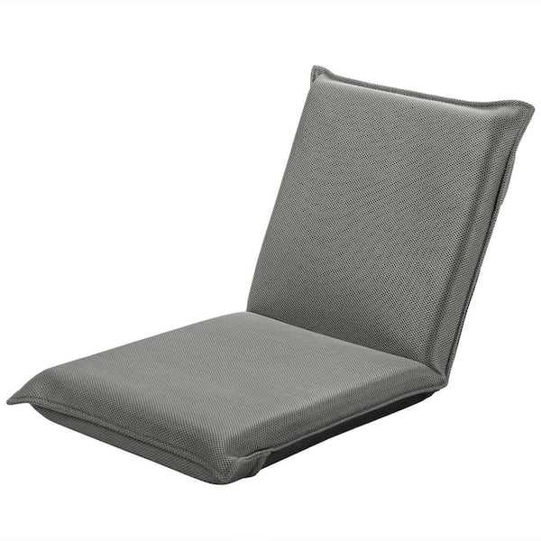 Gymax 17.5 in, W Armless Fabric Straight Adjustable 6-Position Floor Chair  Padded Folding Lazy Sofa Chair Gray GYM07130 - The Home Depot