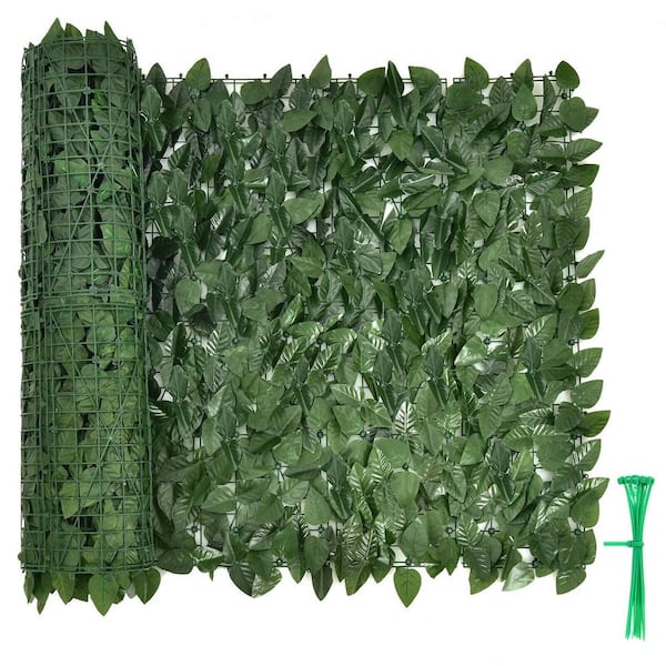 WELLFOR 118 in. L x 39 in. W Polyester Garden Fence Artificial Ivy ...