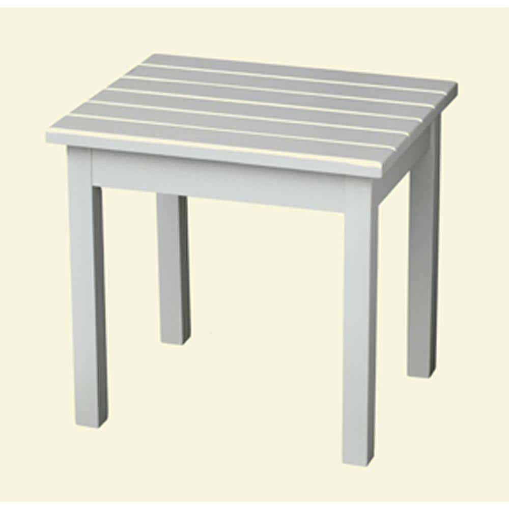 White Patio Side Table 50etw Rta The Home Depot