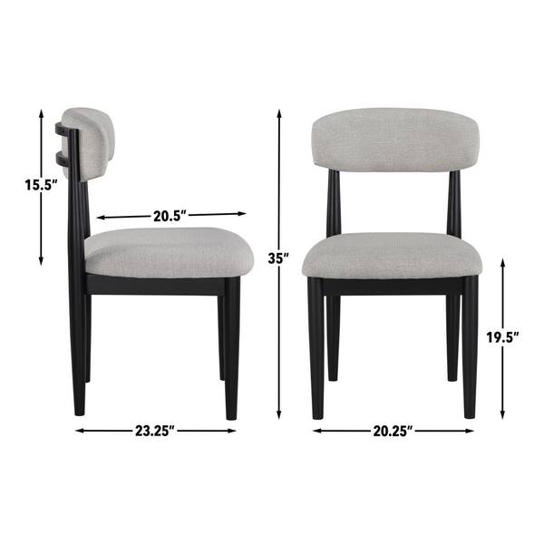 Steve Silver Magnolia Gray Polyester Cushioned Black Side Chair