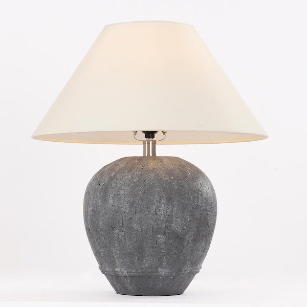 Pia Ricco 21.65 in. Dark Gray Ceramic Table Lamp