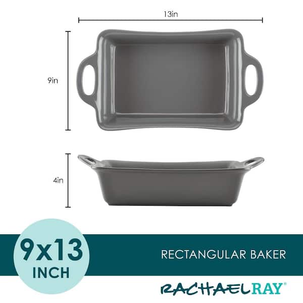 Rachael Ray 9 x 13 Ceramics Rectangular Baker - Gray