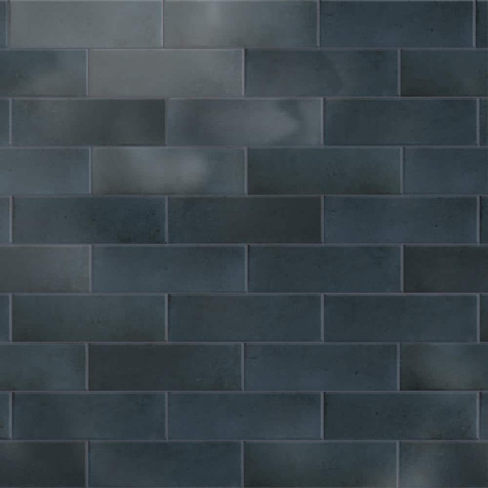 Merola Tile Coco Glossy Blue Night 2 in. x 5-7/8 in. Porcelain