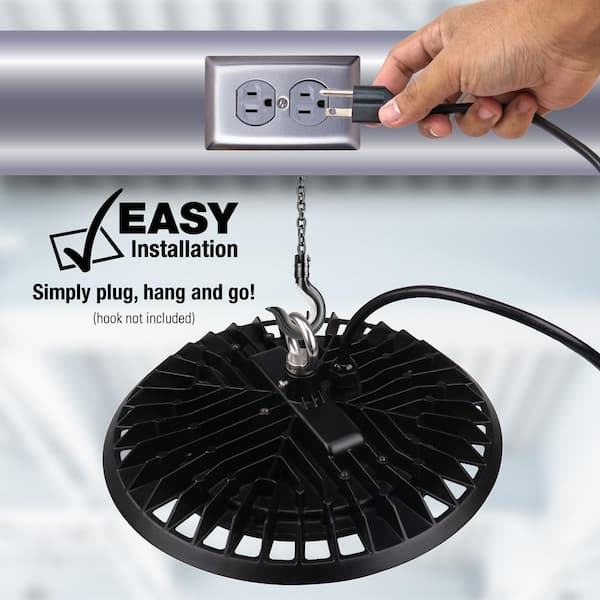 Metalux 11 in. HBD High Bay 180-Watt Equivalent, 16K Lumens 5K CCT Cord and Plug