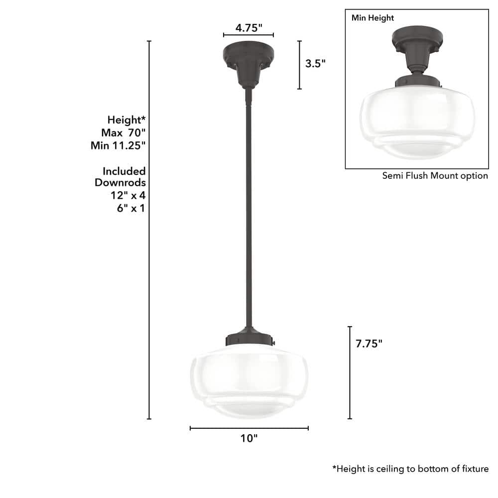 Saddle Creek Noble Bronze Mini Pendant with Brushed Nickel Accents