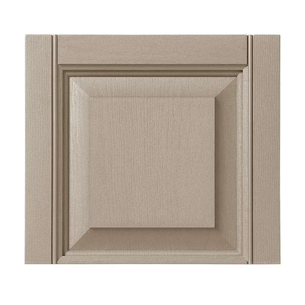 Ply Gem 13 in. x 15 in. Polypropylene Raised Panel Transom Design Dark Spruce Shutter Top Pair