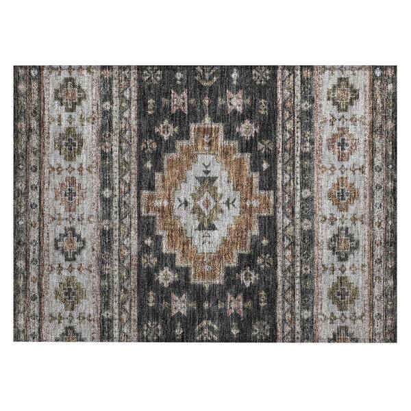 Chantille Machine Washable Indoor/Outdoor Abstract ACN3125 Black 3 ft. x 4 ft. Area Rug