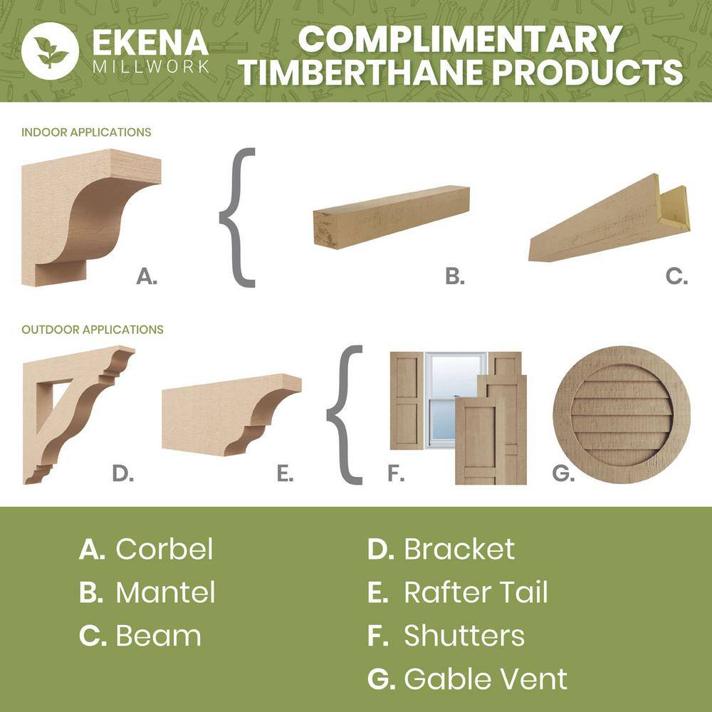 Ekena Millwork 11 1/4"W x 48"H Timberthane Faux Rustic Two Board Spaced Board-n-Batten Faux Wood Shutters w/Z-Board, Rough Cedar (Per Pair)
