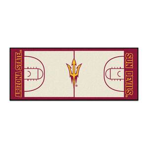 NCAA - Arizona State University Tan 3 ft. x 6 ft. Indoor Basketball Court Runner Rug