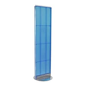 60 in. H x 16 in. W 2- Sided Styrene Pegboard Floor Display on Revolving Base in Blue