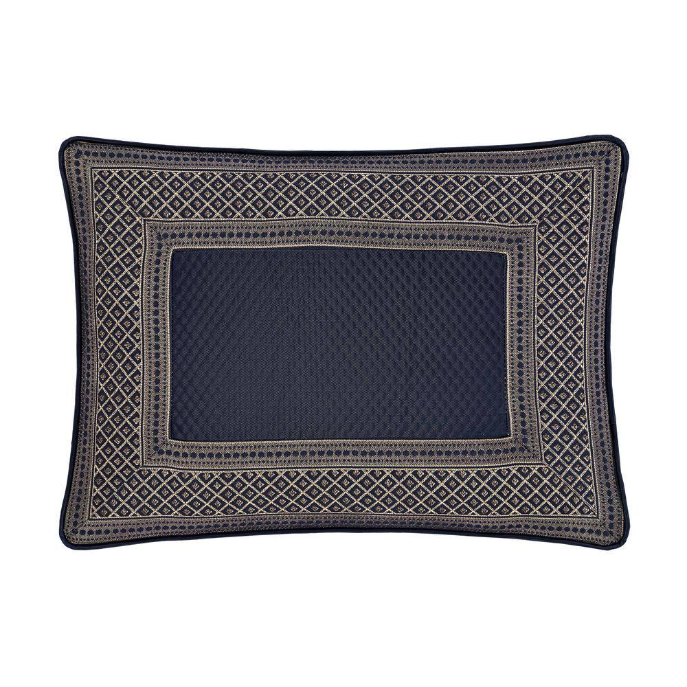 Excel Royal Blue Polyester Border Boudoir Decorative Throw Pillow 13 In. L 