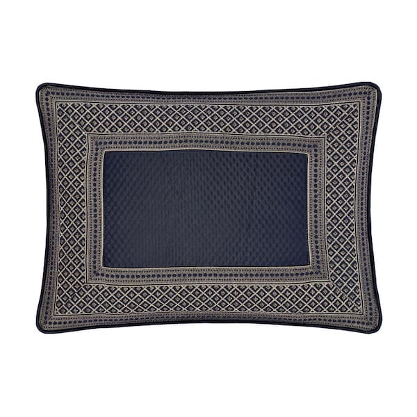 Unbranded Excel Royal Blue Polyester Border Boudoir Decorative Throw Pillow 13 In. L X 21 In. W