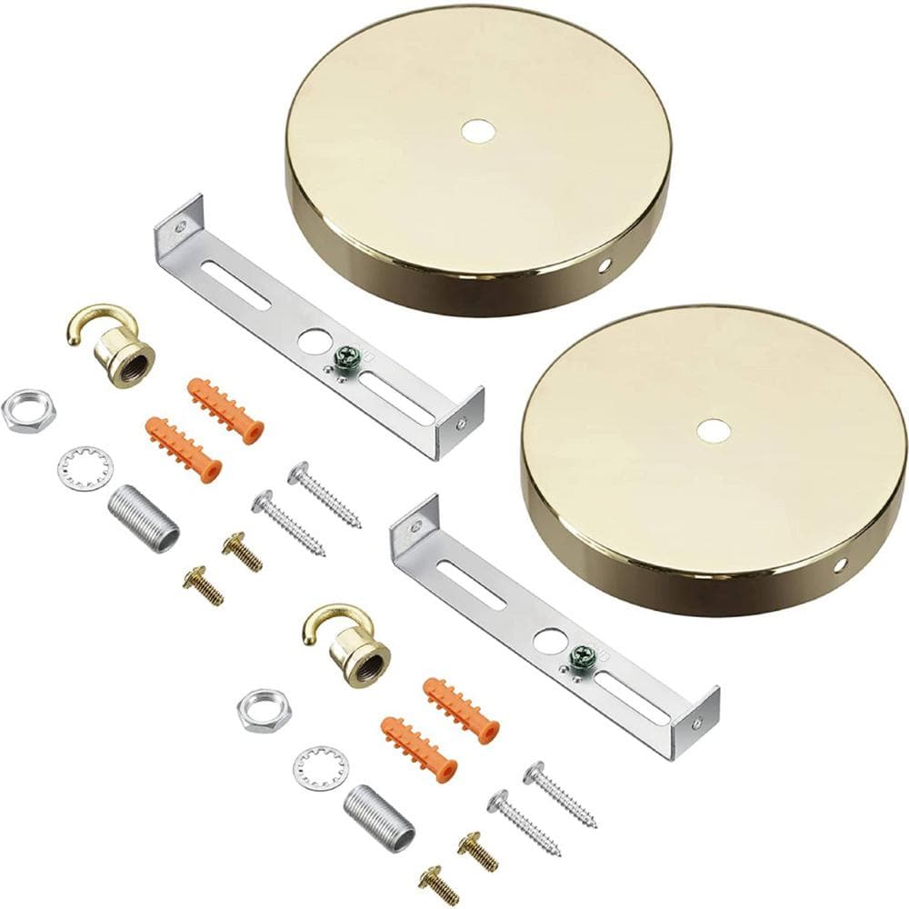 4-3/4 in. Dia with Hook and 7/16 in. Center Hole Brass Finish Chandelier Fi