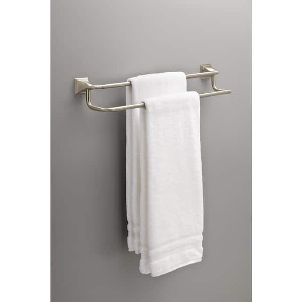 Everly 24 in. Wall Mount Double Towel Bar Bath Hardware Accessory in Brushed Nickel