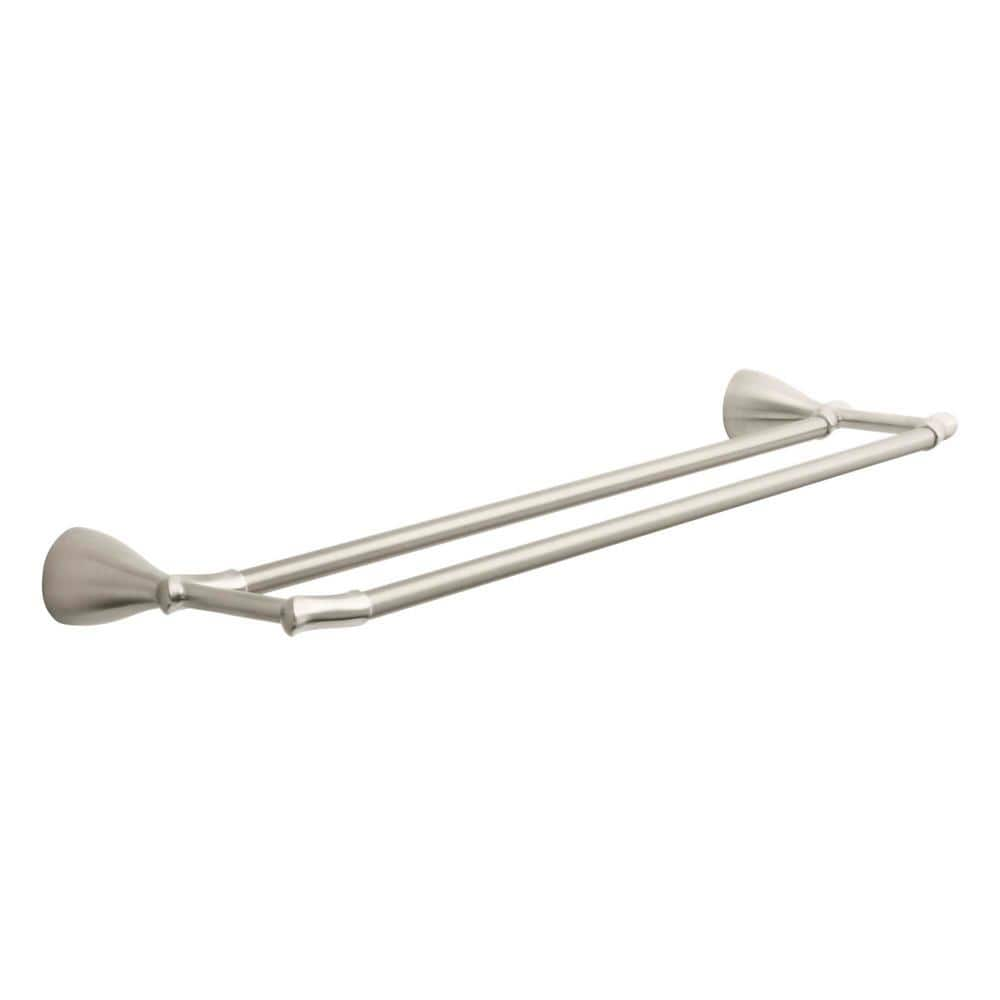 Glacier Bay Edgewood 24 in. Double Towel Bar in Brushed Nickel