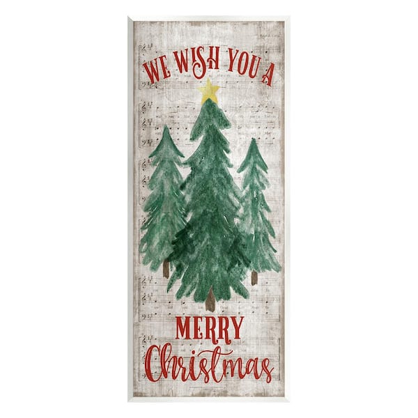 Stupell Industries Merry Christmas Sheet Music by Natalie Carpentieri 1-Piece Unframed Graphic Print Nature Poster Art Print 17 in. x 7 in.