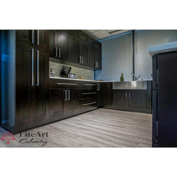 LIFEART CABINETRY Anchester Assembled 24 in. x 36 in. x 12 in. Wall Mullion Door Cabinet with 2 Doors 2 Shelves in Dark Espresso