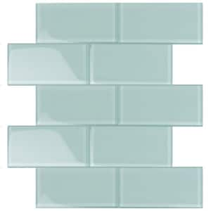 Light Blue 3 in. x 6 in. Matte Finished Glass Mosaic Tile (5 sq. ft./Case)