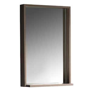 Allier 22.00 in. W x 32.00 in. H Framed Rectangular Bathroom Vanity Mirror in Gray Oak