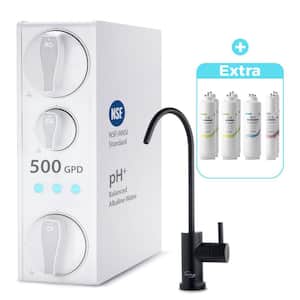500 GPD NSF-Certified Under Sink Tankless RO Water Filter System w/ Extra Filter Set, Removes PFAS, Lead, Chlorine