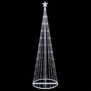 108 in. Christmas Cool White LED Animated Lightshow Cone Tree with 274 Lights and Star Topper