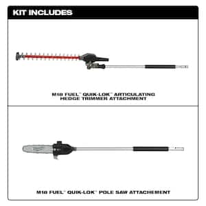 M18 FUEL QUIK-LOK 10 in. Pole Saw Attachment and M18 FUEL QUIK-LOK Hedge Trimmer Attachment (2-Tool)