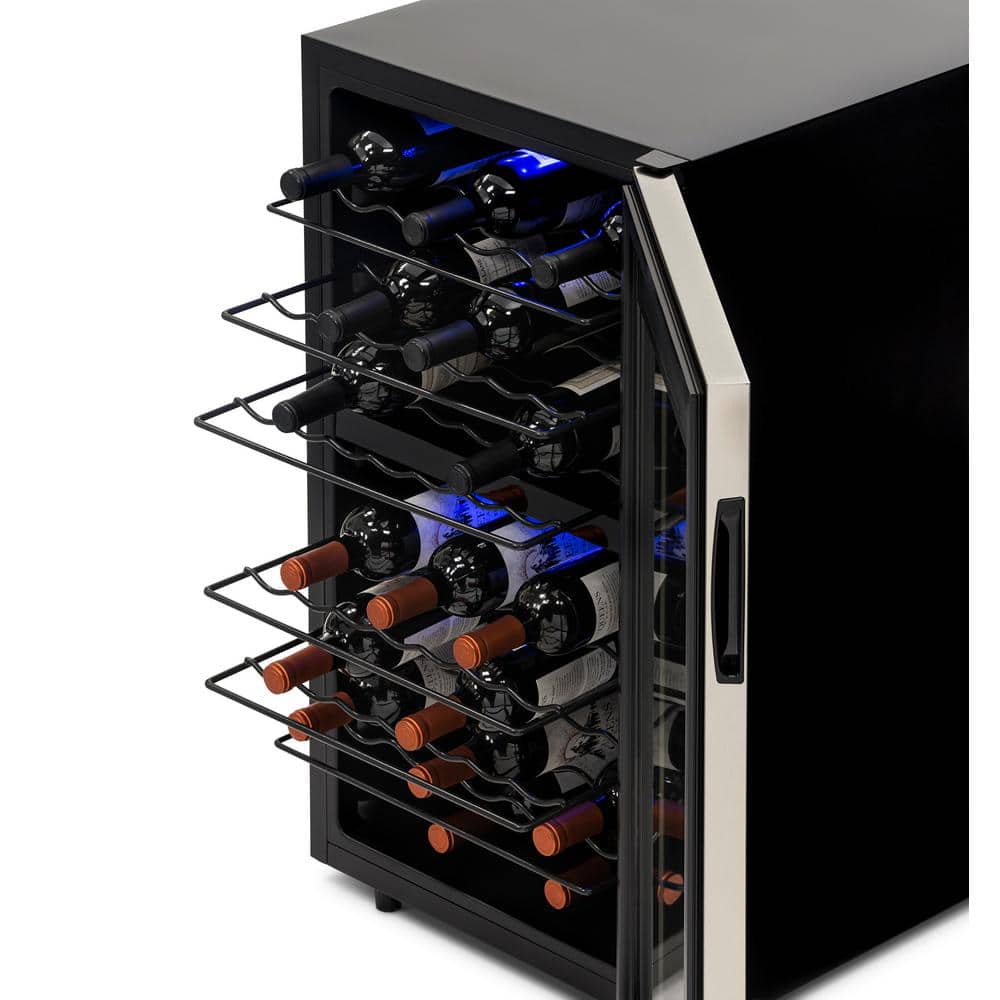Newair 43 Bottle Stainless Steel Dual Zone Wine Fridge with LED Lighting
