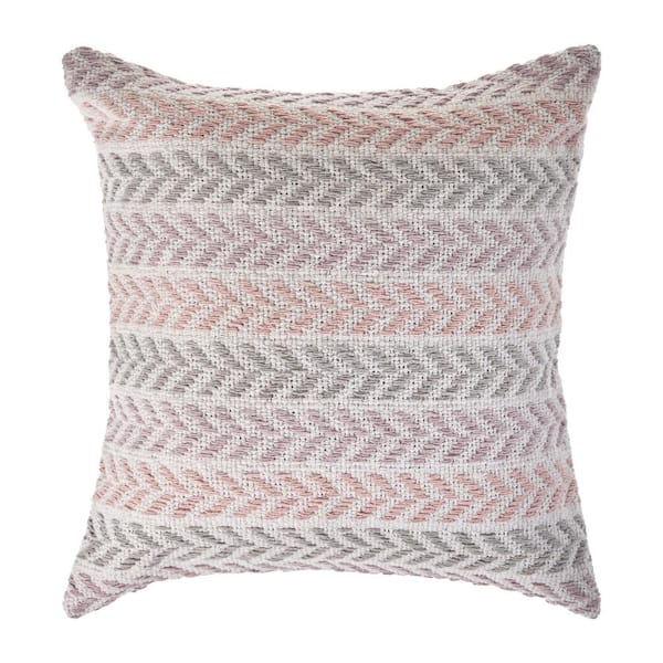 Unbranded Adina Chevron 18 in. Pastels Lilac and Gray Standard Square Decorative Indoor Throw Pillow