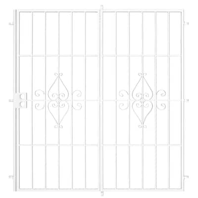 Su Casa 72 in. x 80 in. White Projection Mount Outswing Steel Patio Security Door with No Screen