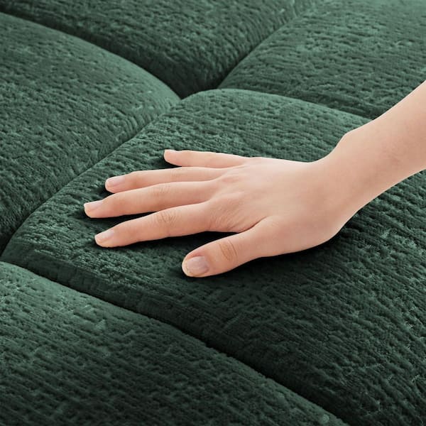 Homy Casa YOYO 78.7 in. Rolled Arm Chenille 3-Seater L-Shaped