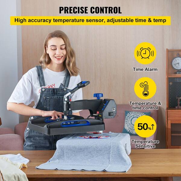 VEVOR 15 in. L x 15 in. W Heat Press Machine Fast Heating Anti-Scald  Surface Sublimation Machine for Canvas Bag Banner, Blue YTSYD1515110VUC8JV1  - The Home Depot