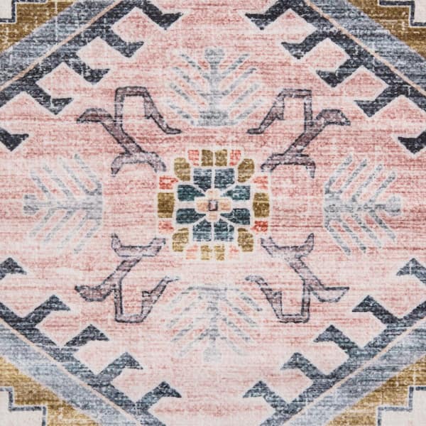 EVERWASH Haven 5 ft. x 7 ft. Blush Modern Medallion Washable Area Rug