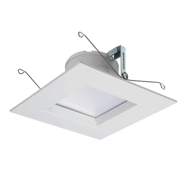 HALO RSQ6 Series 6 in. 2700K White Baffle Trim Integrated LED Recessed Square Retrofit Module at 800 Lumens 90 CRI