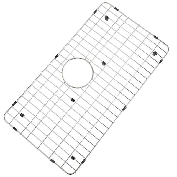 26 in. L x 14 in. W Kitchen Sink Bottom Grid in Stainless Steel, Sink Protector with Rear Drain for Single Bowl Sinks