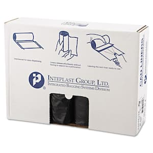 40 in. x 48 in. 45 Gal. 12 mic Black High-Density Interleaved Commercial Trash Can Liners (25-Roll, 10-Rolls/Carton)