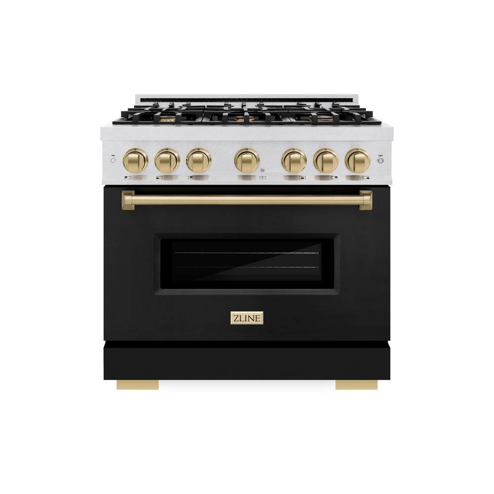 Autograph 36 in. Classic Dual Fuel Range with 6 Burners and Electric Oven in Satin Steel with Black and Bronze Accents price history on PriceWatchPro