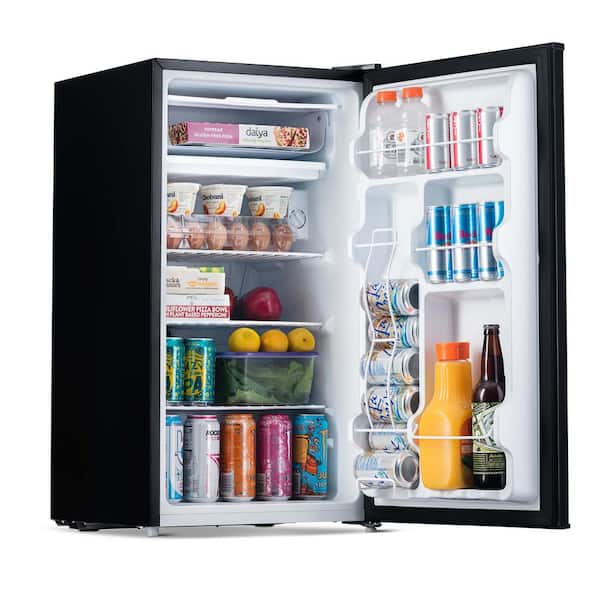 Midea Tall Dorm Fridge - 3.3 cu. ft. - Black Dorm Mini Fridge College  Essentials Cold Food Storage