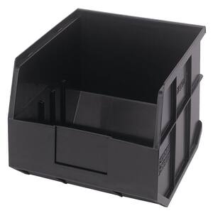 Stackable Shelf 16-Qt. Storage Tote in Black (6-Pack)