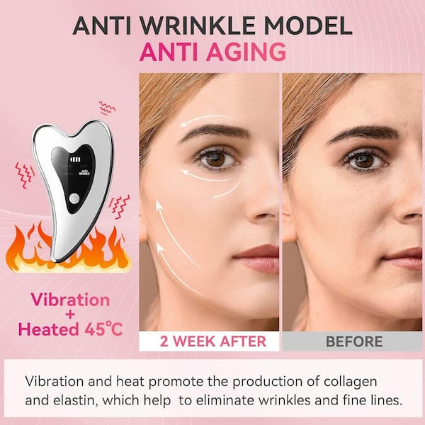 Anqtovp 4-in-1 Electric Gua Sha Facial and Face Sculpting Tool/Lift Device Heated, Vibration, Light Massager for Anti-Aging Anqtovp 4-in-1 Electric Gua Sha Facial and Face Sculpting Tool/Lift Device Heated, Vibration, Light Massager for Anti-Aging