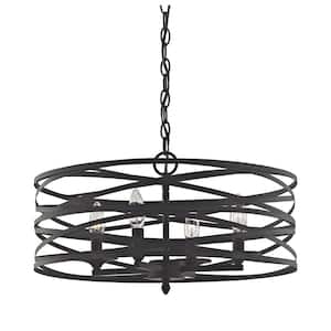 Vorticy 4-Light In Oil Rubbed Bronze Chandelier with Metal Shade