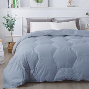 Honeycomb Stitch Year Round Warmth Light Blue King Down Alternative Comforter