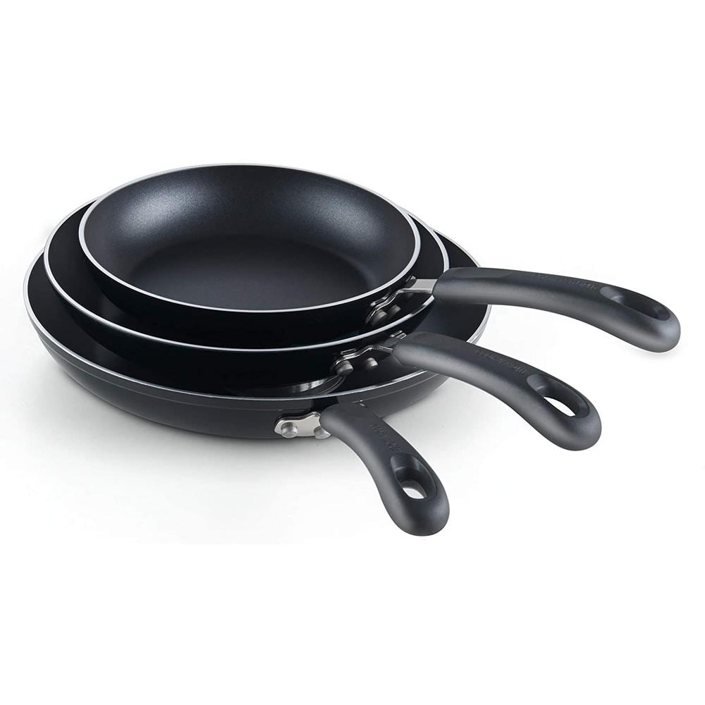 Black Aluminum Nonstick Fry Pan Set, 8/9.5/11-Inch, 3-Piece