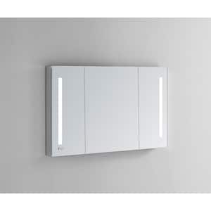 Signature Royale 40 in W x 30 in. H Recessed or Surface Mount Medicine Cabinet with Tri-View Doors and LED Lighting