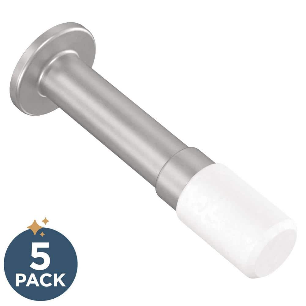 5-Pack Bar 3 in. (76 mm) Solid Door Stop in Matte Nickel